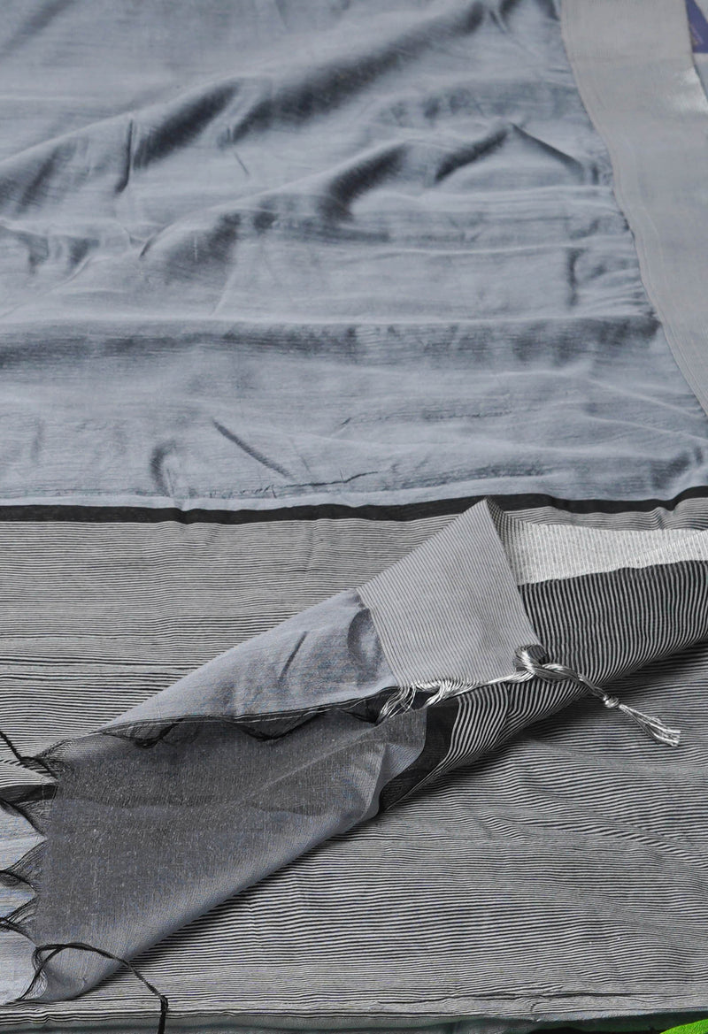 Grey Chanderi Sico Saree-UNM41711