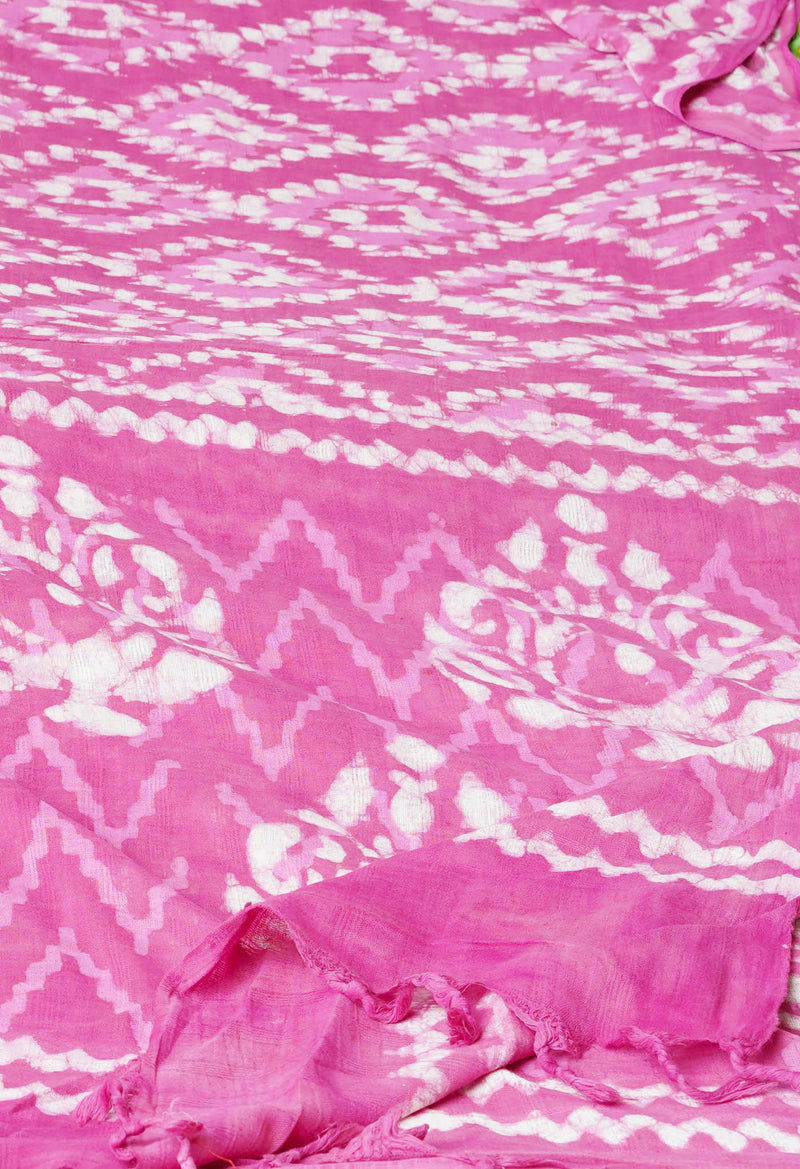 Pink Pure Bagru Printed Cotton Dupatta–UDS4732
