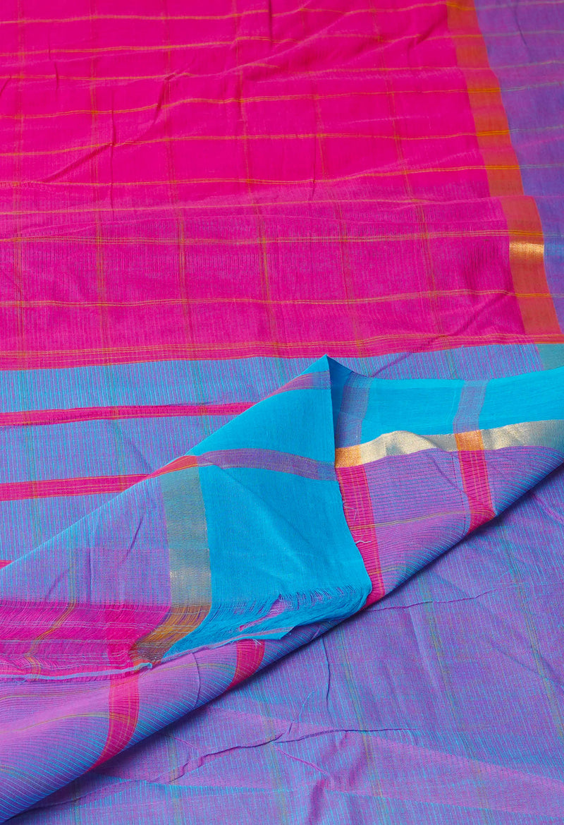 Pink Pure Pavani Mangalagiri Cotton Saree-UNM52289