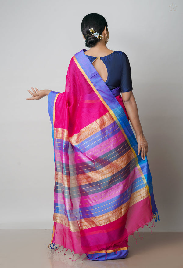 Pink Chanderi Sico Saree-UNM56260