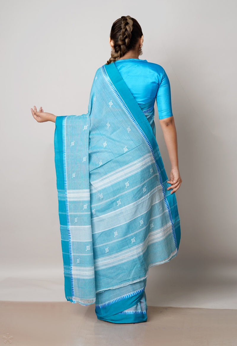 Green Pure Handloom Andhra  Cotton Saree-UNM63730