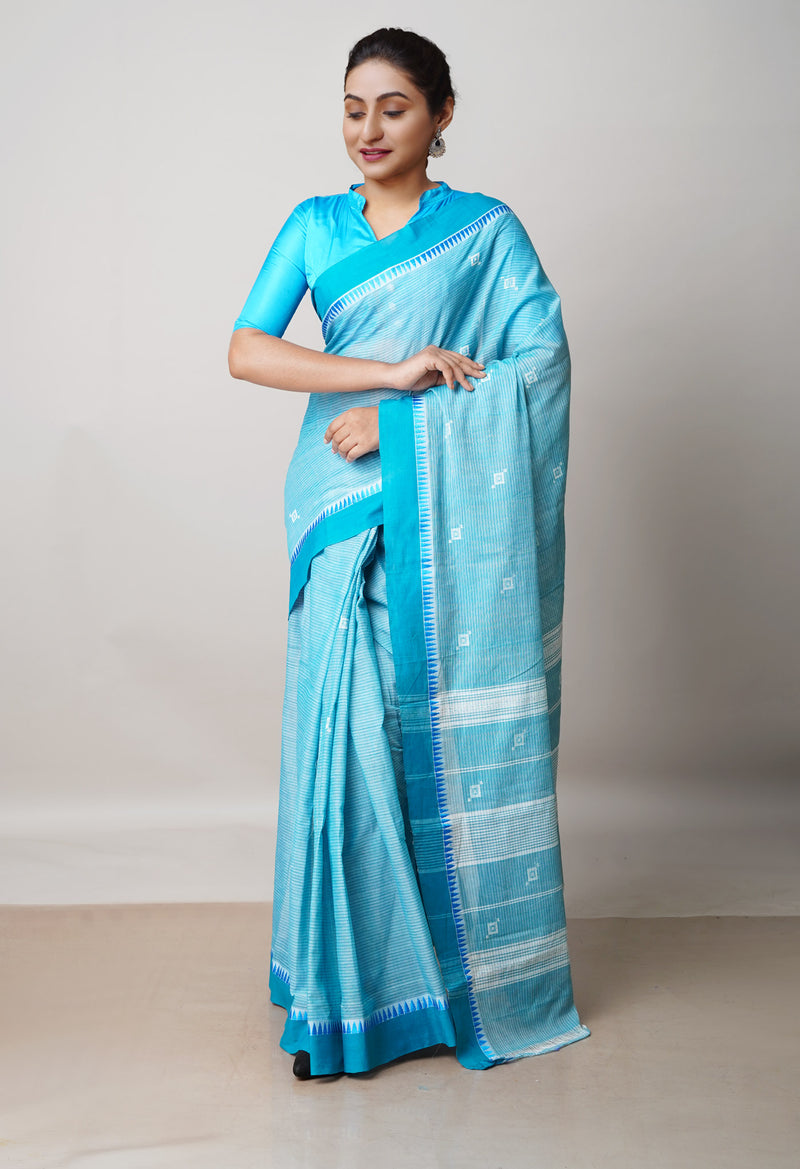Green Pure Handloom Andhra  Cotton Saree-UNM63730