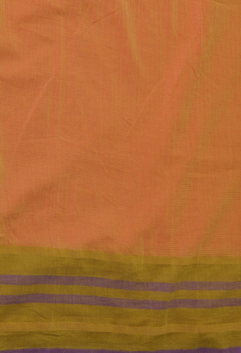 Salmon Pink Pure Mangalgiri Cotton Saree-UNM73508