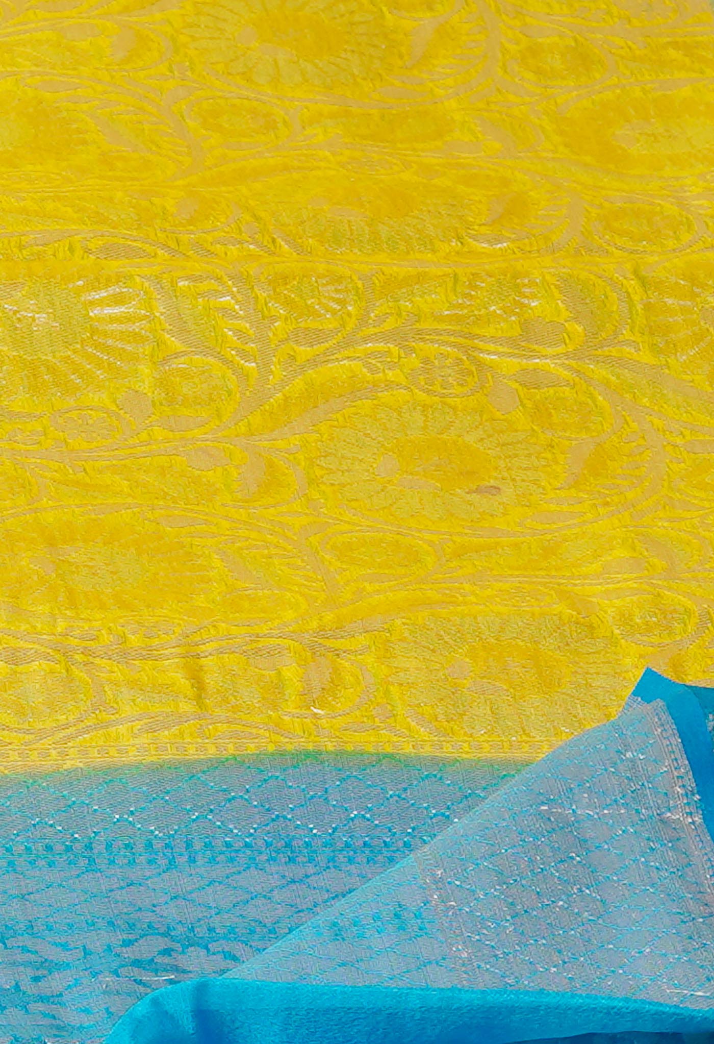 Yellow Fancy Banarasi silk Saree