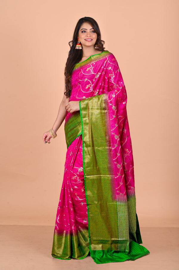 Dark Pink  Fancy Banarasi silk Saree-UNM70518