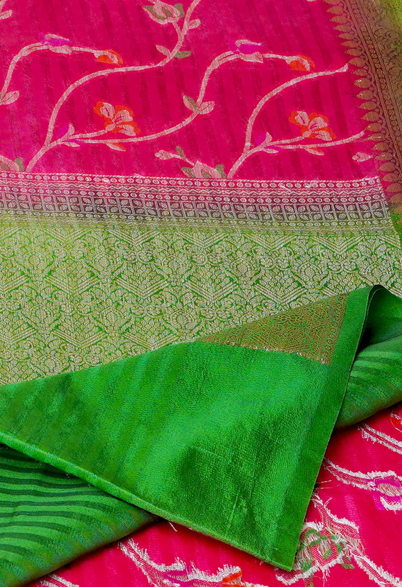 Dark Pink  Fancy Banarasi silk Saree-UNM70518