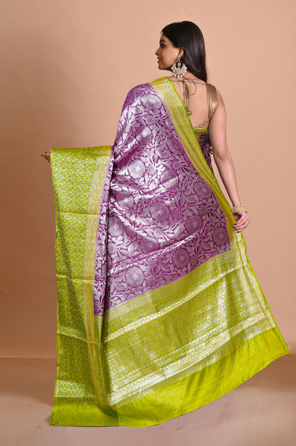 Orchid Purple  Fancy Banarasi silk Saree-UNM70524
