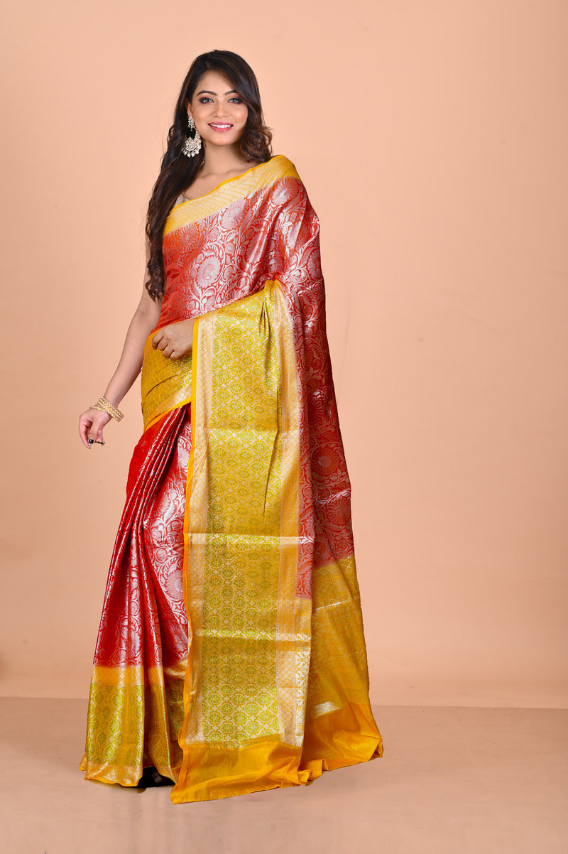 Red  Fancy Banarasi silk Saree-UNM70527