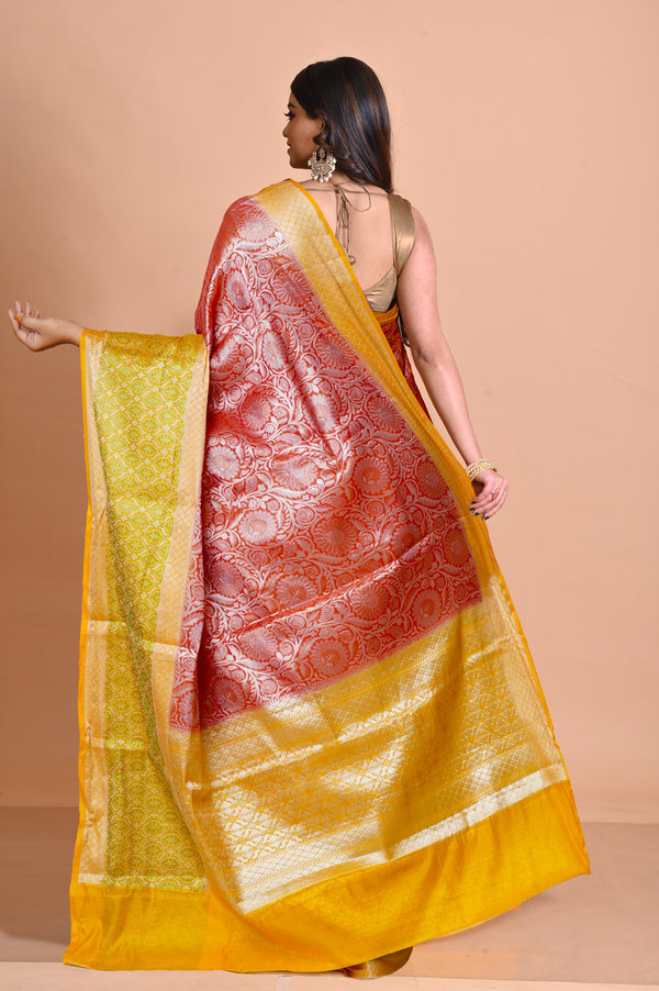 Red  Fancy Banarasi silk Saree-UNM70527