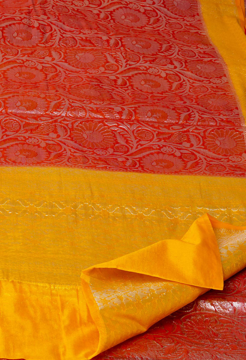 Red  Fancy Banarasi silk Saree-UNM70527