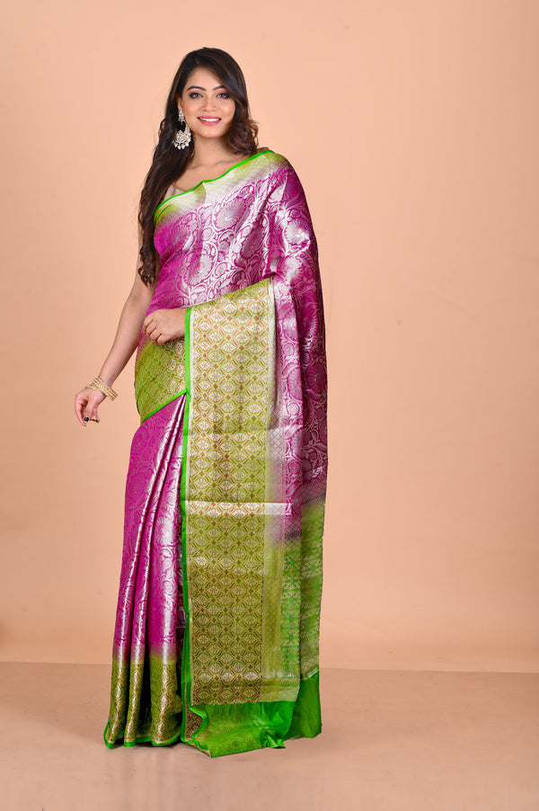 Pink  Fancy Banarasi silk Saree-UNM70529