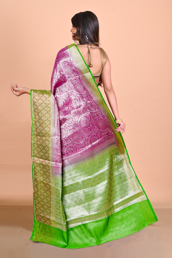 Pink  Fancy Banarasi silk Saree-UNM70529