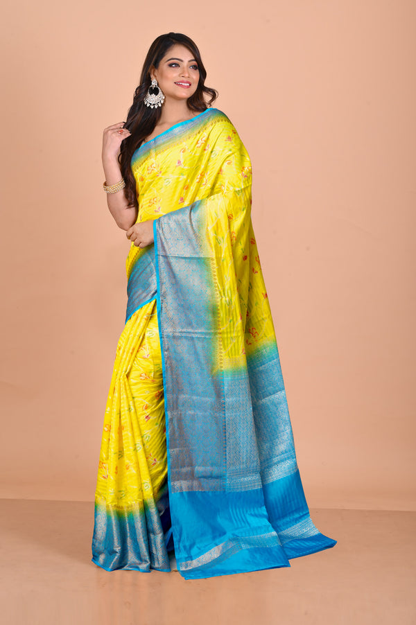 Corn Yellow  Fancy Banarasi silk Saree-UNM70533