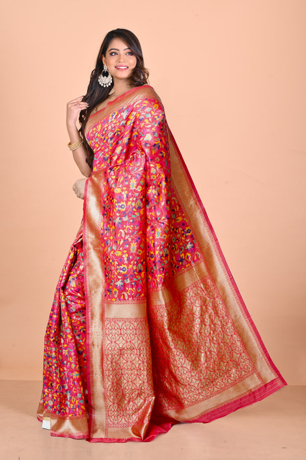 Red Banarasi Silk Saree-UNM71371