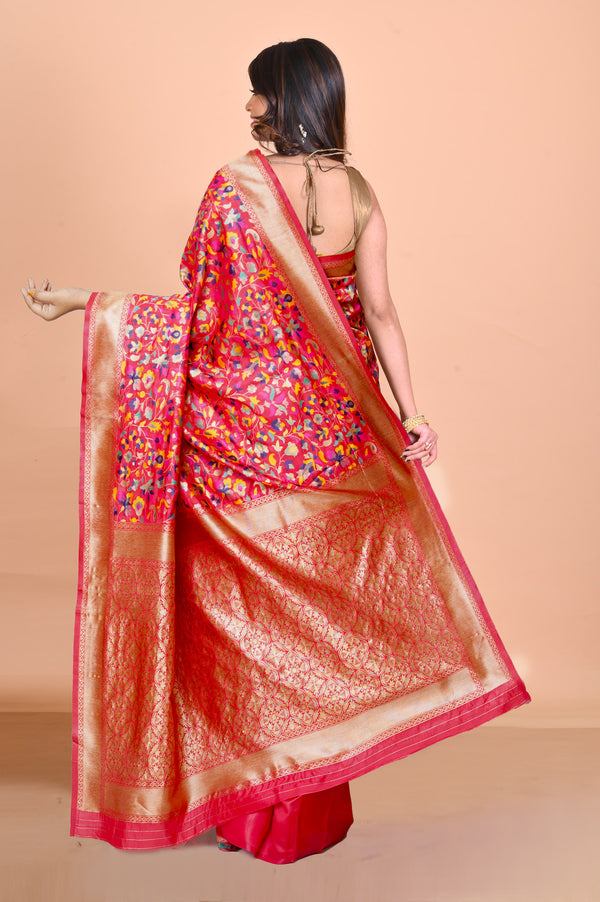 Red Banarasi Silk Saree-UNM71371