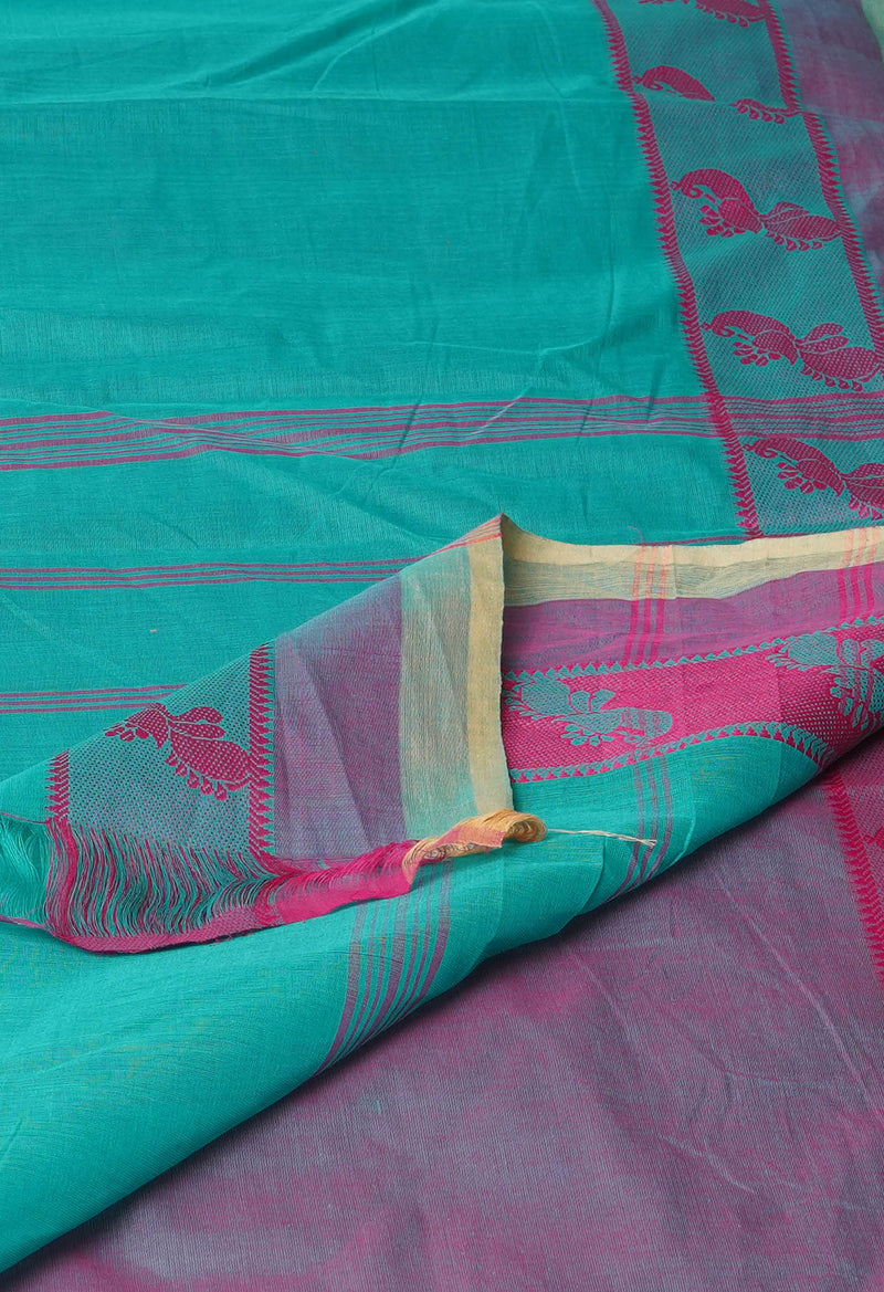 Blue Pure Handloom Pavani Chettinad Cotton Saree-UNM71828