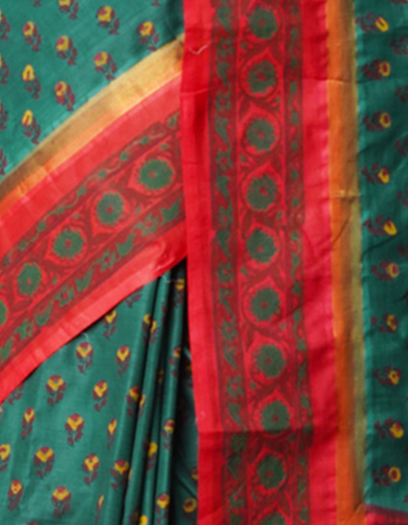 Green  Dyed Printed Summer Bangalore Soft Silk Saree-UNM71946
