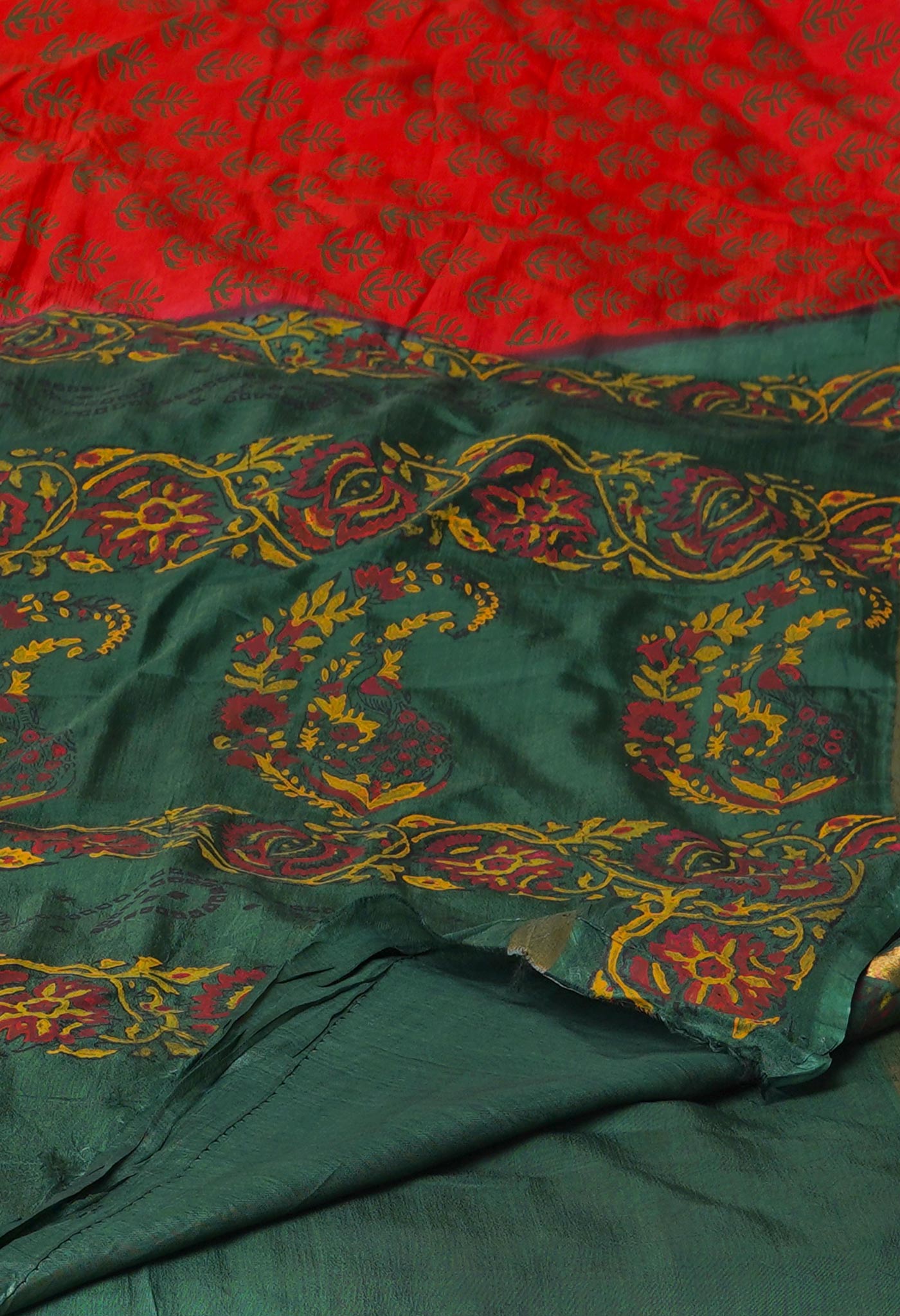 Red  Dyed Printed Summer Bangalore Soft Silk Saree-UNM71950