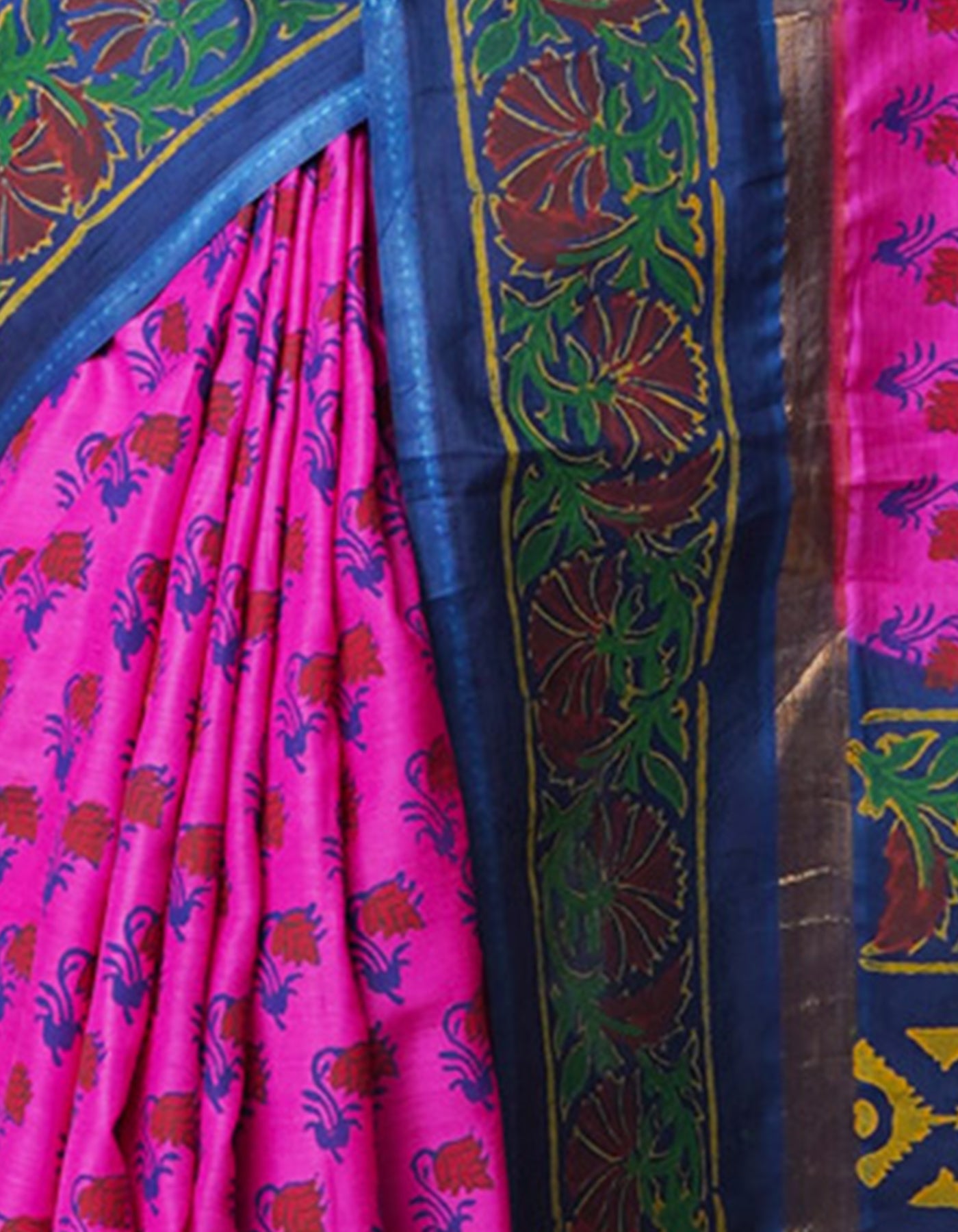 Pink  Dyed Printed Summer Bangalore Soft Silk Saree-UNM71953