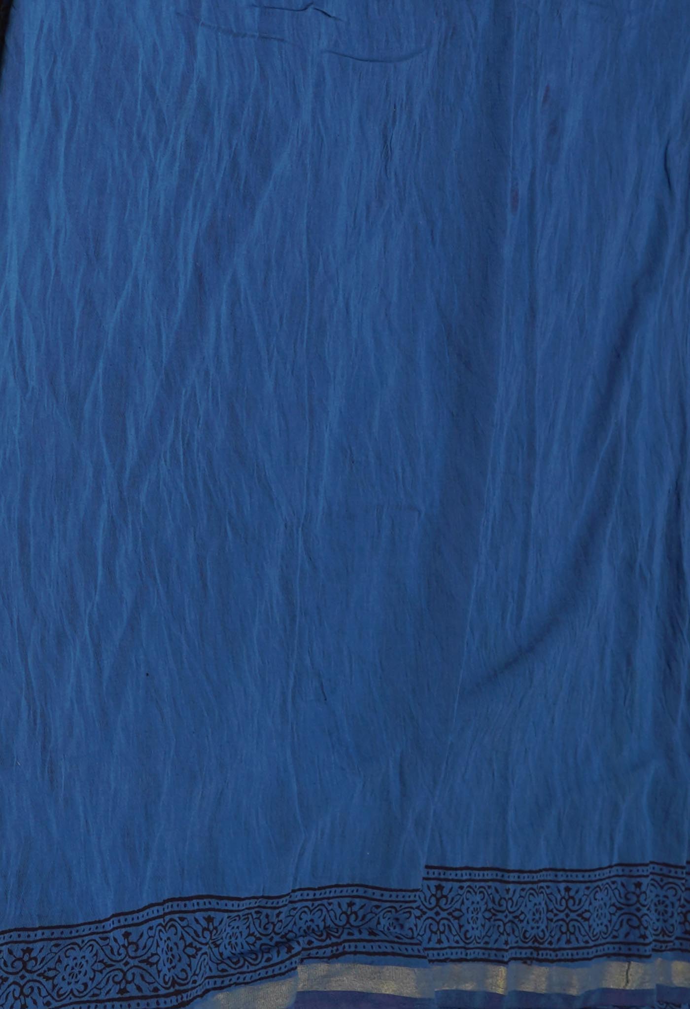 Blue  Art Chanderi Bagh Printed Cotton Saree-UNM72014