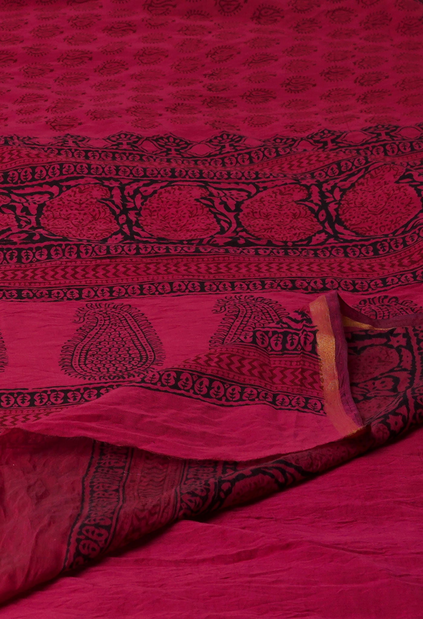 Pink Art Chanderi Bagh Printed Cotton Saree