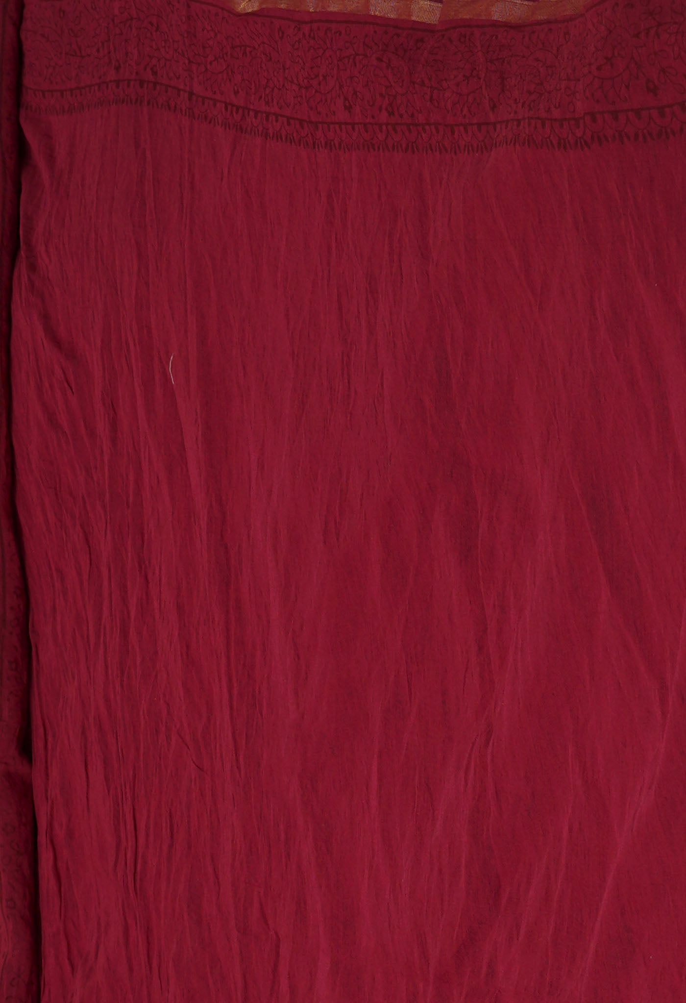 Rosewood Red  Art Chanderi Bagh Printed Cotton Saree-UNM72029