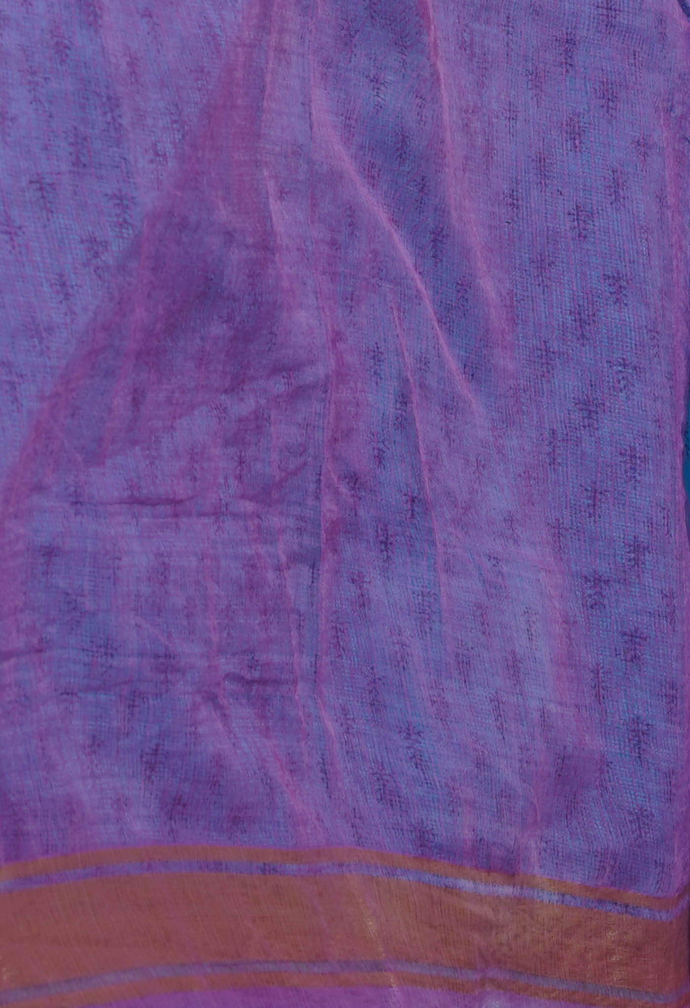 Blue Pure  Block Printed Kota Cotton Saree-UNM72044