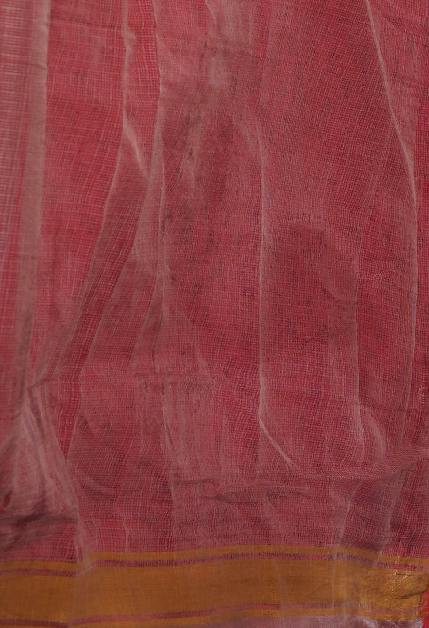 Red Pure  Block Printed Kota Cotton Saree-UNM72061