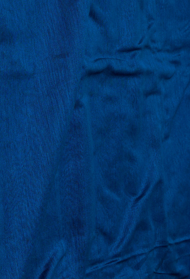 Blue Pure Handloom Dupion Bengal Sico Saree-UNM72149