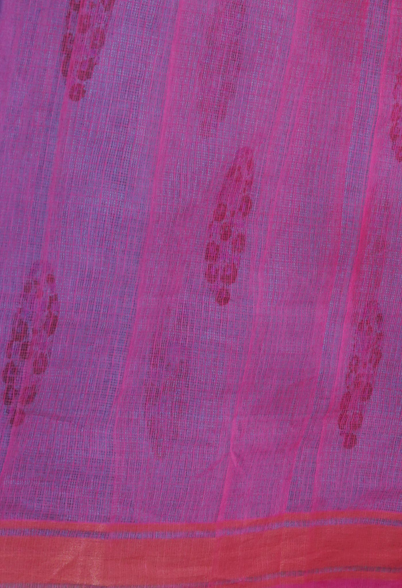 Blue Pure  Block Printed Kota Cotton Saree-UNM72337