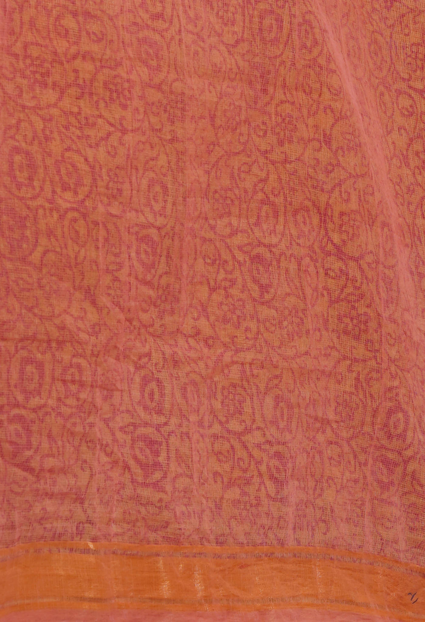 Brown Pure  Block Printed Kota Cotton Saree-UNM72357