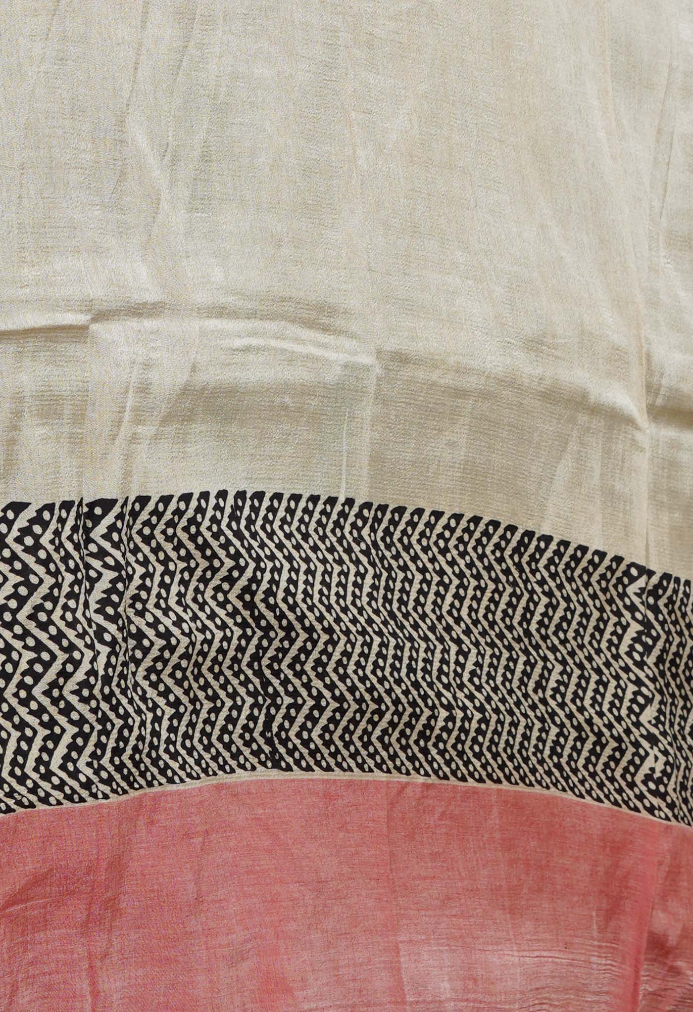 Black  Bagru Printed Chettinad Soft Silk Saree-UNM72380