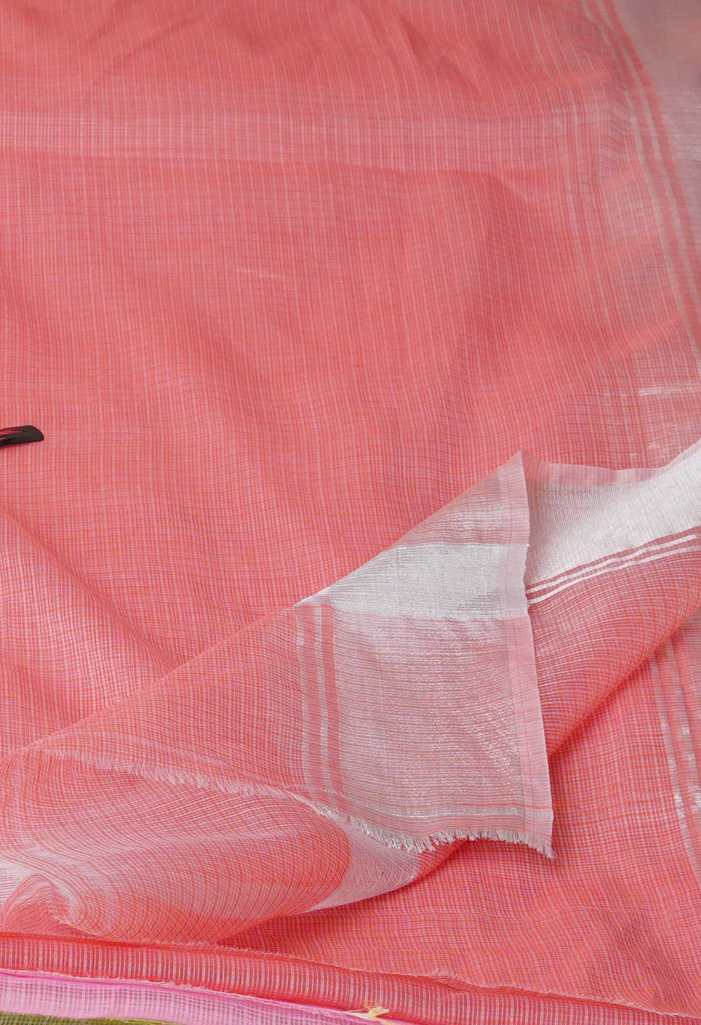 Pink Pure Plain Kota Cotton Saree
