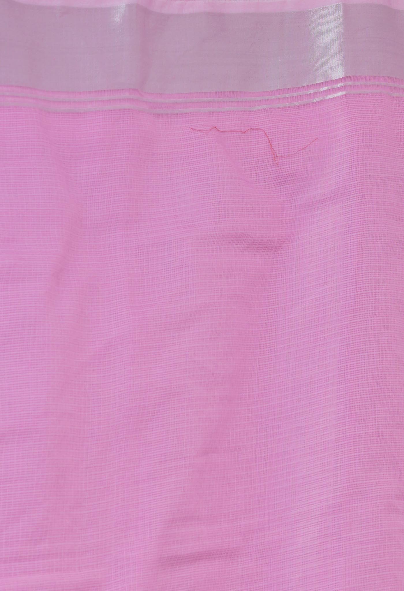 Pink Pure Plain Kota Cotton Saree