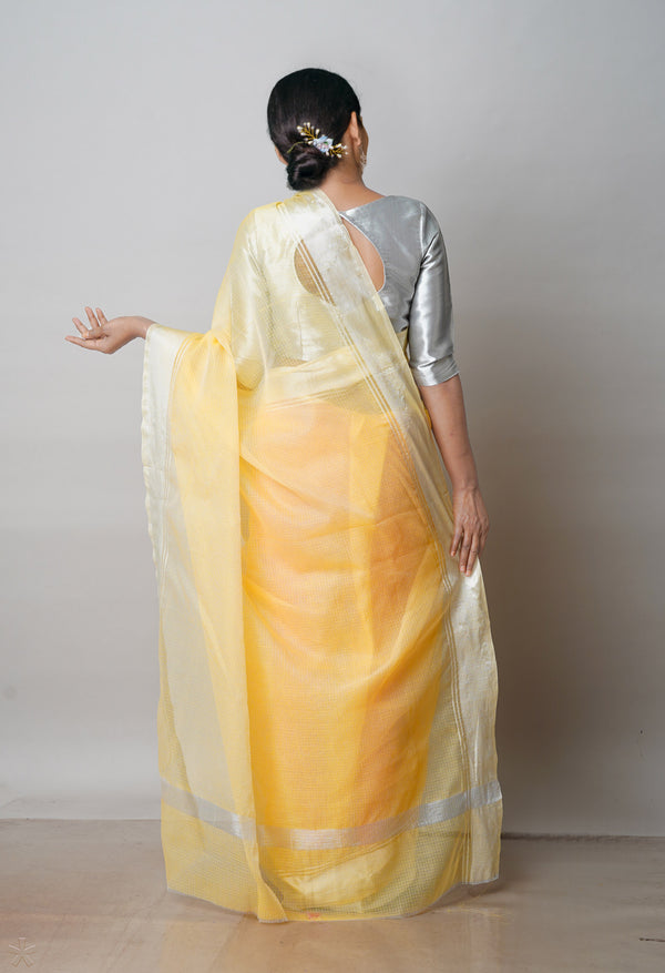 Yellow Pure  Plain Kota Cotton Saree-UNM72479