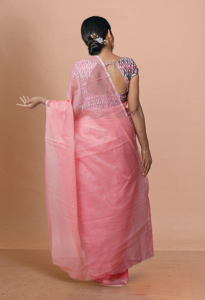 Pink Pure  Plain Kota Cotton Saree-UNM72488