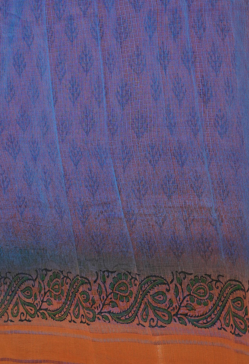Brown Pure  Dyed Printed Kota Cotton Saree-UNM72544