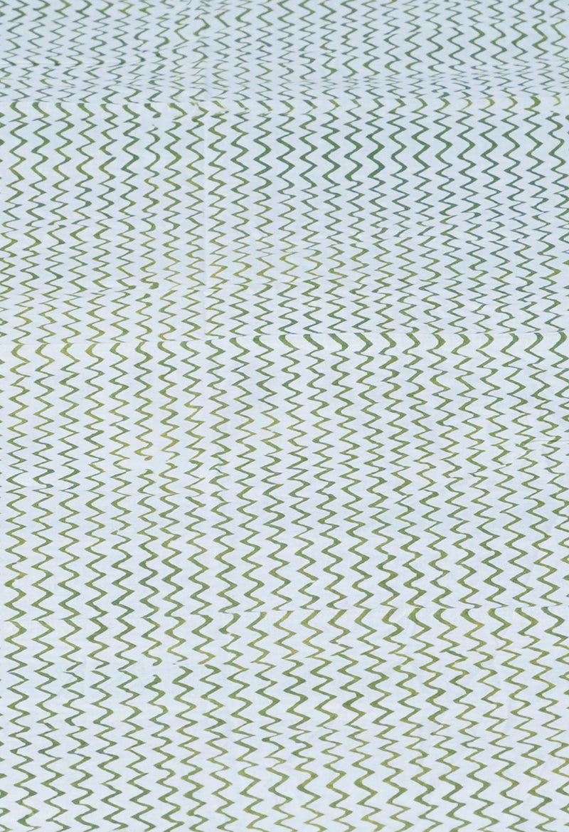 Green Pure  Block Printed Superfine Mulmul  Cotton Saree-UNM72618