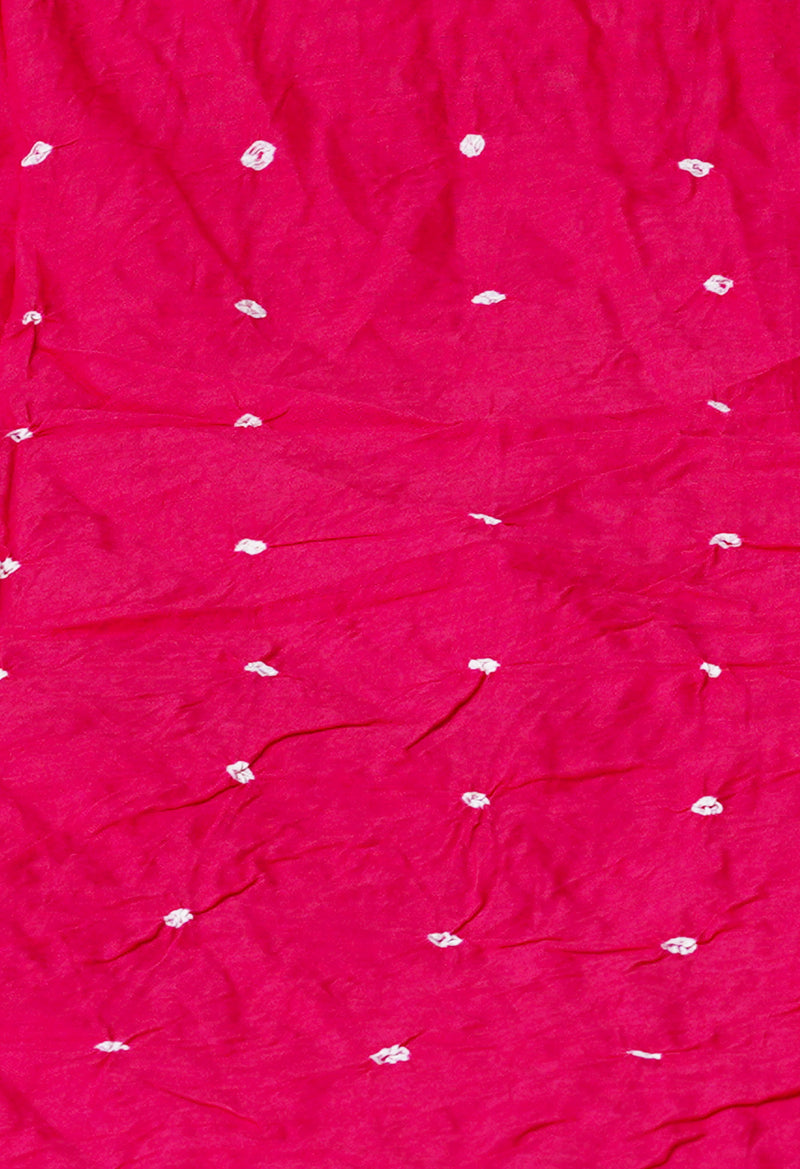 Navy Blue-Pink Pure  Bandhani Cotton Saree-UNM72630