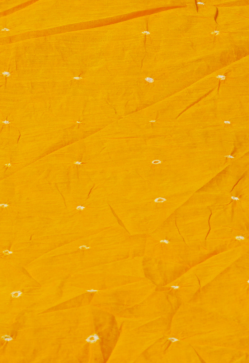 Maroon-Yellow Pure  Bandhani Cotton Saree-UNM72637
