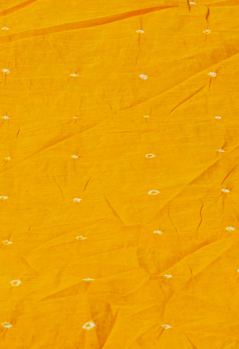 Maroon-Yellow Pure  Bandhani Cotton Saree-UNM72637