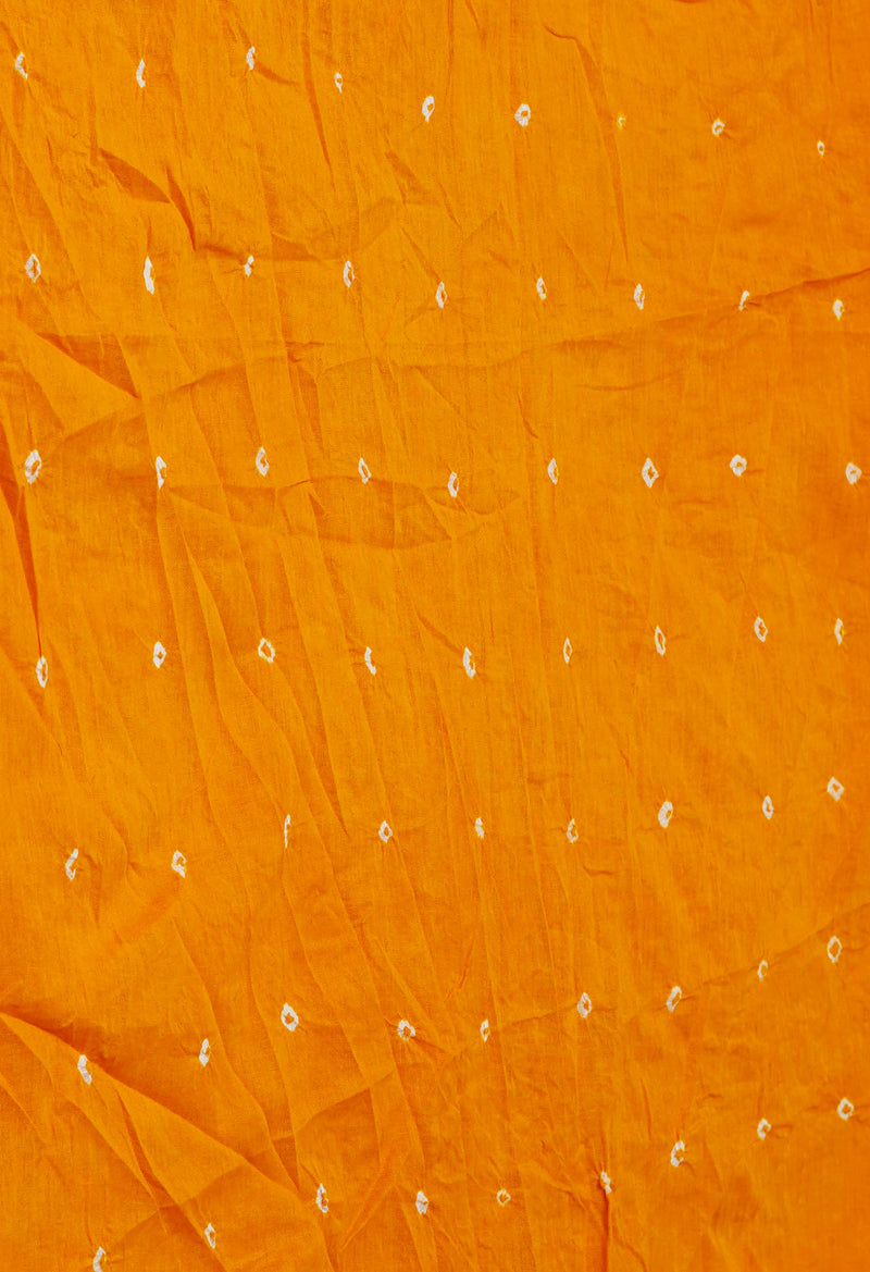 Maroon-Yellow Pure  Bandhani Cotton Saree-UNM72654