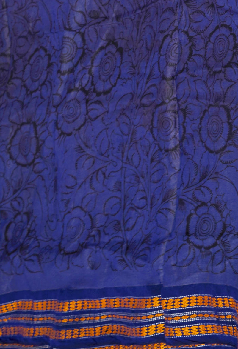 Green Pure Handloom Pen Kalamkari Painting Gicha Tussar Jute Saree-UNM72681