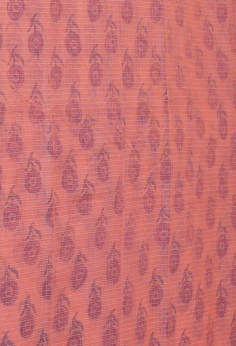 Pink Pure  Block Printed Kota Cotton Saree-UNM72739