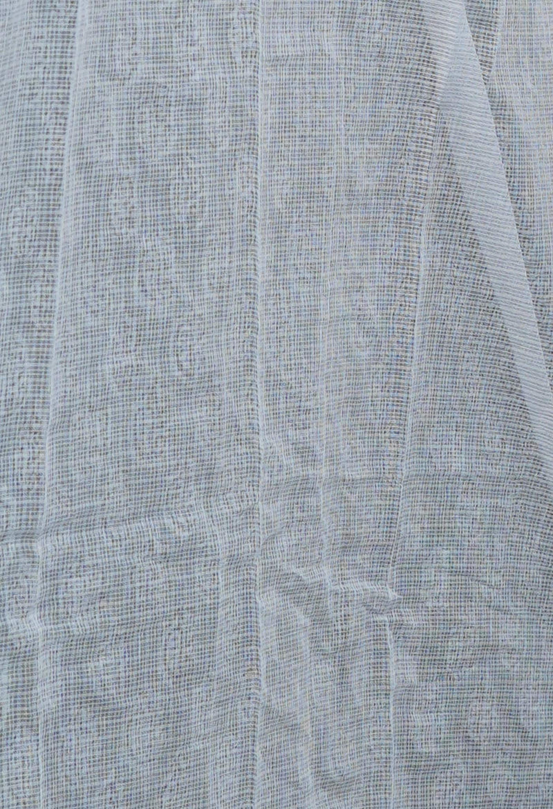 Grey Pure  Block Printed Kota Cotton Saree-UNM72742