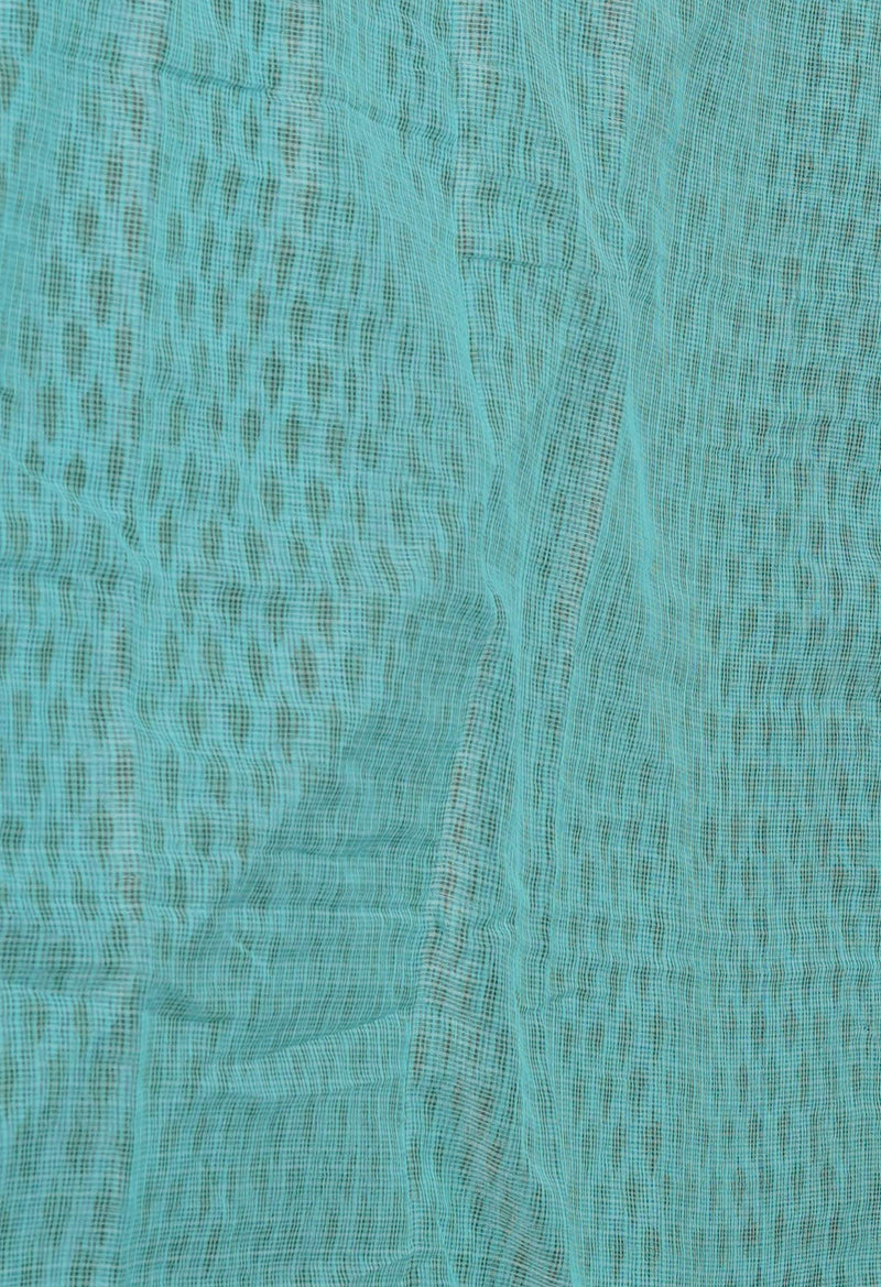 Turquoise Blue Pure  Block Printed Kota Cotton Saree-UNM72745