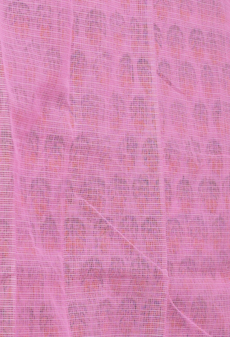 Peach Pink Pure  Block Printed Kota Cotton Saree-UNM72750