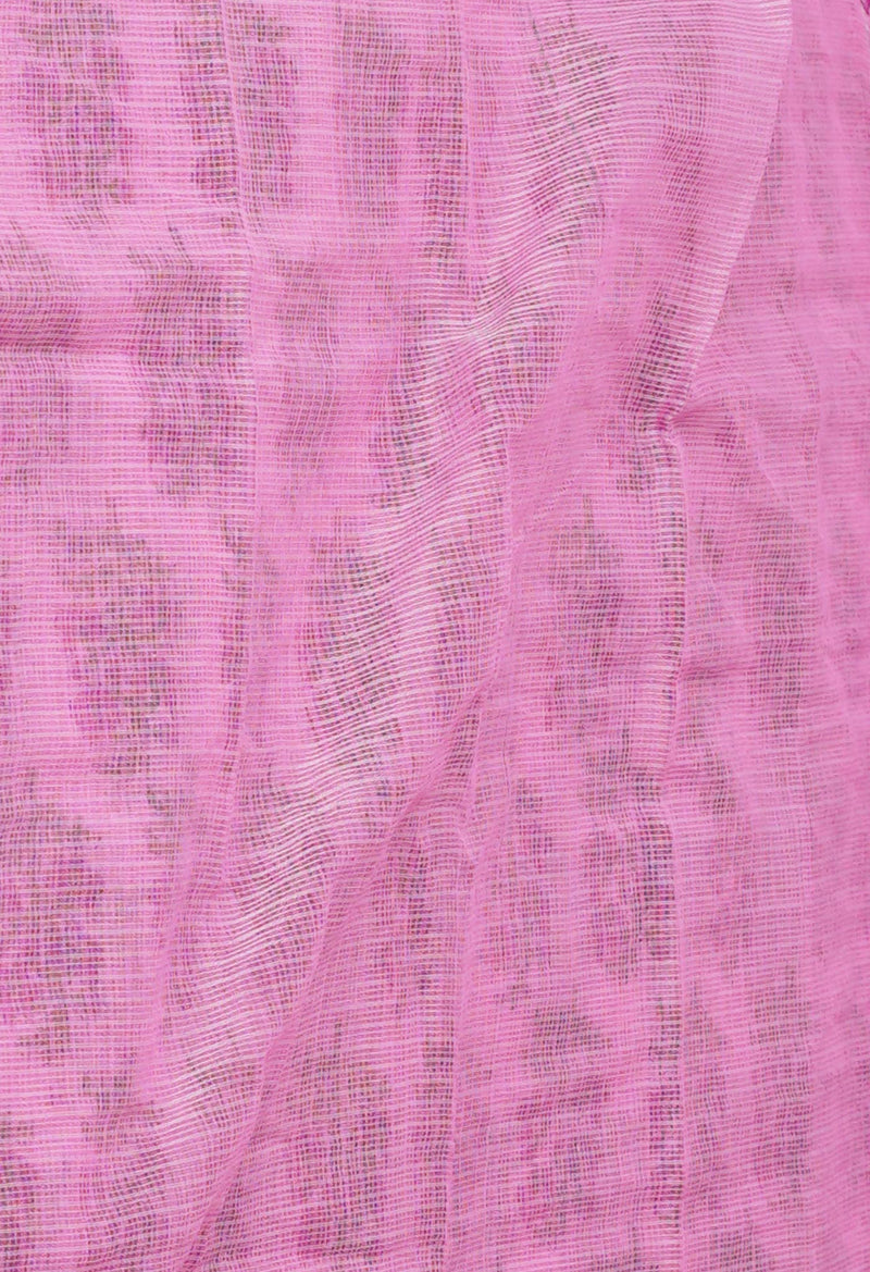 Peach Pink Pure  Block Printed Kota Cotton Saree-UNM72754