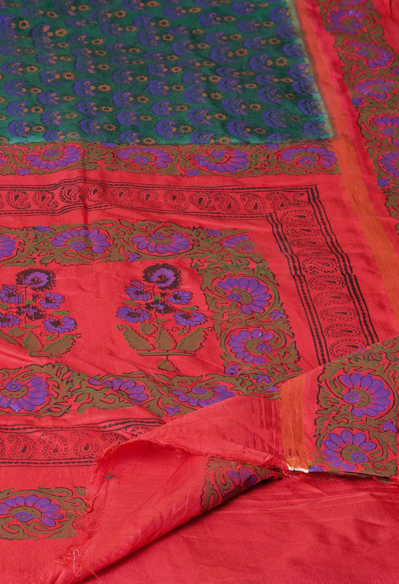 Green  Dyed Printed Summer Bangalore Soft Silk Saree-UNM72772