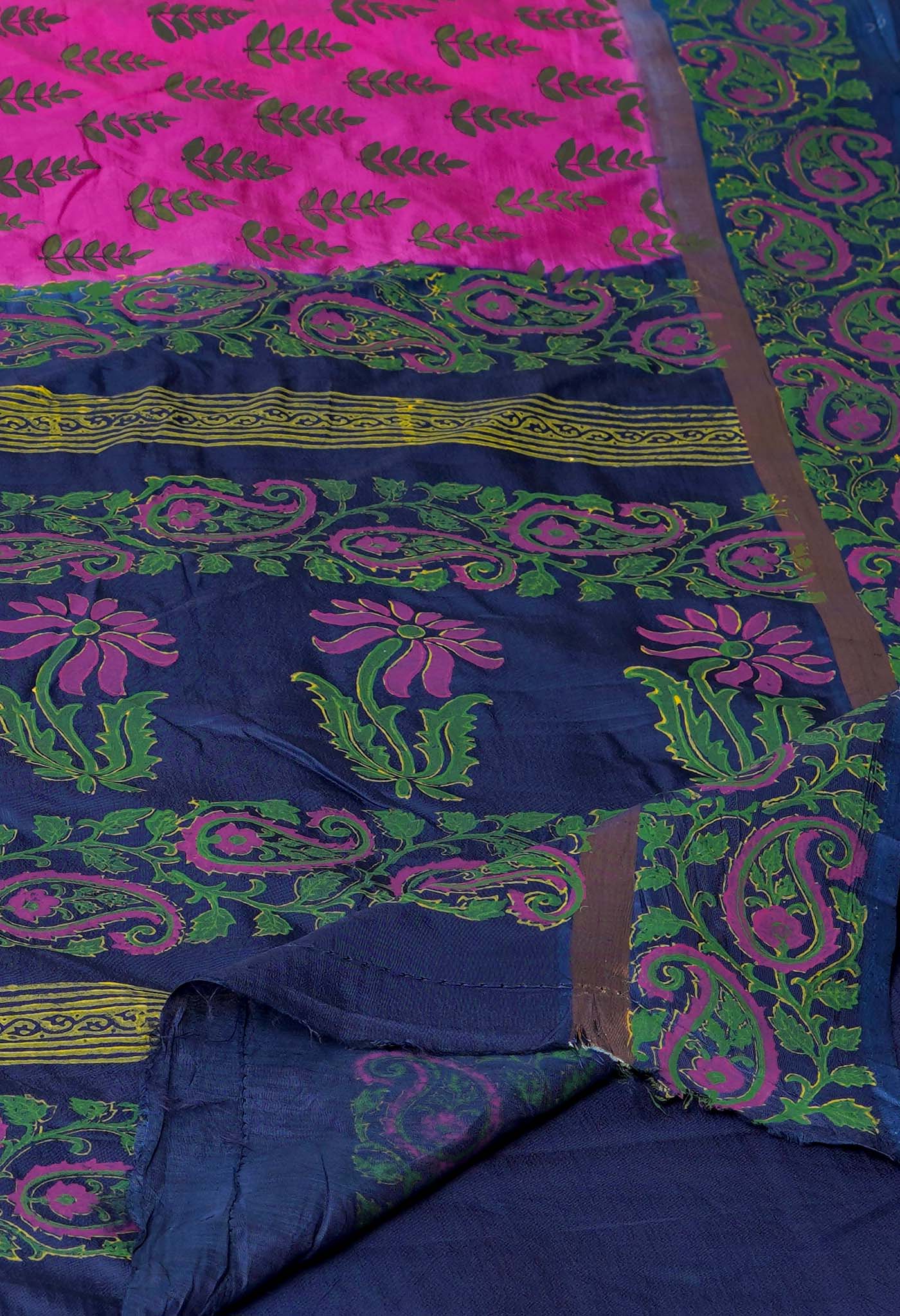 Pink  Dyed Printed Summer Bangalore Soft Silk Saree-UNM72774